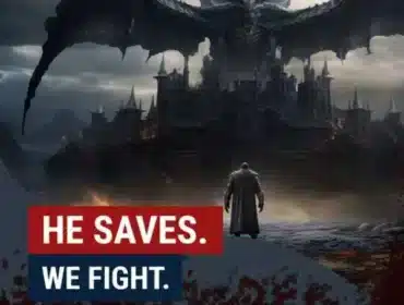 Cover artwork for Bible study article named He Saves. We Fight.