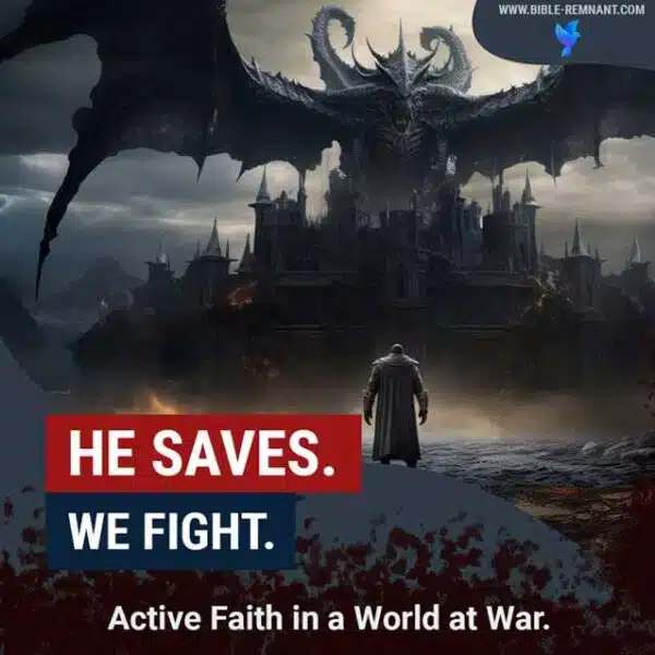 Cover artwork for Bible study article named He Saves. We Fight.