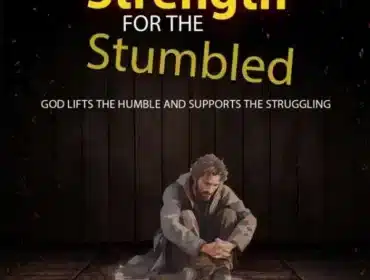 A man sitting on the ground after stumbling in faith