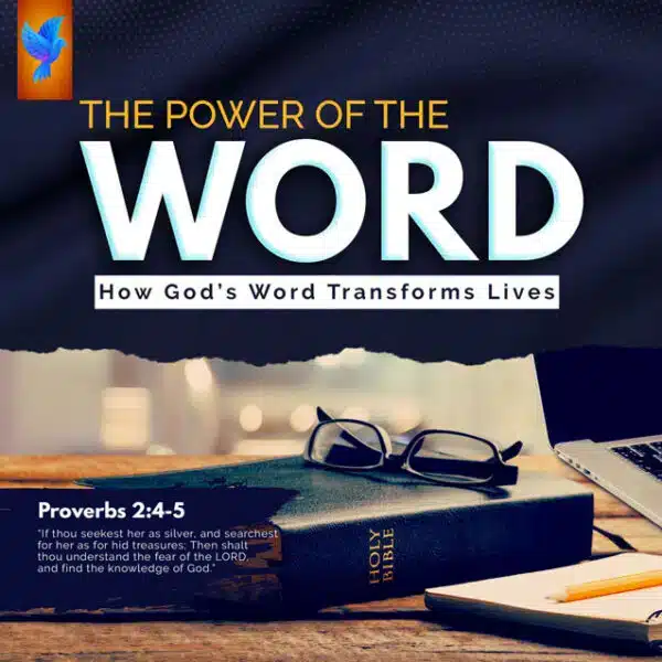 Image showing the Bible and the words "The Power of the Word"