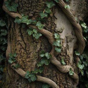 Tree covered in vines