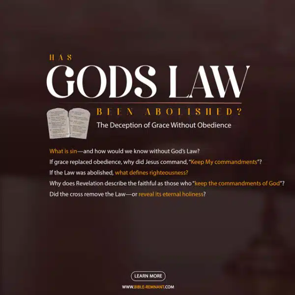 Text with the words "Was God's Law Abolished"