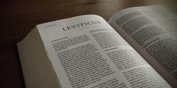 Image of the Bible opened to the book of Leviticus