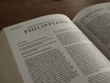 Image of the Bible opened to the book of Philippians