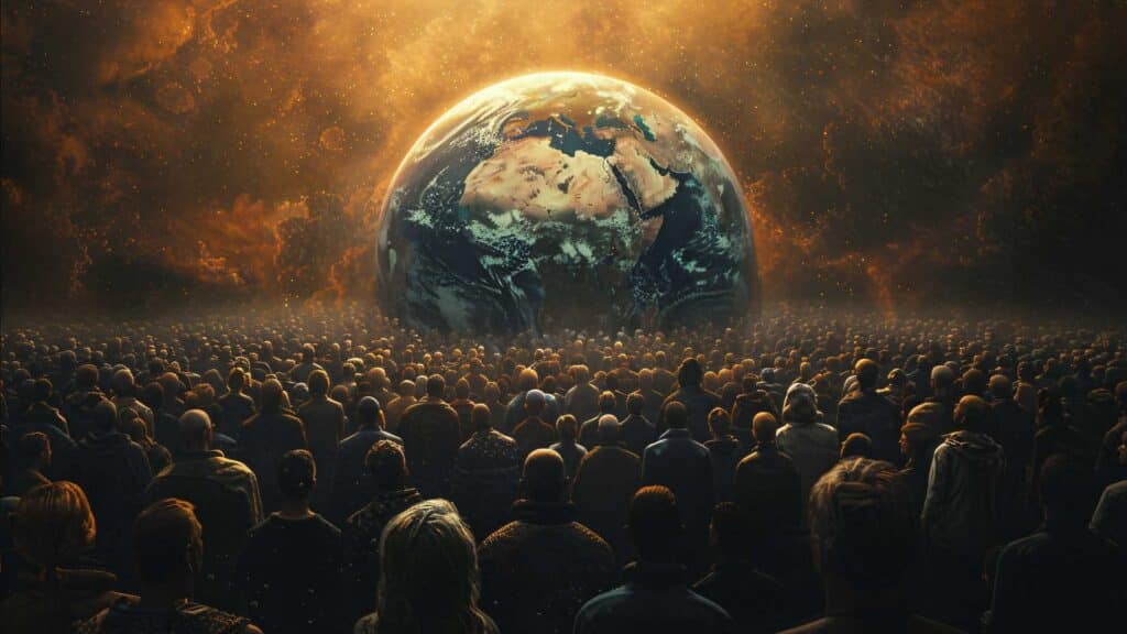 Image of the worlds people following the way of the world