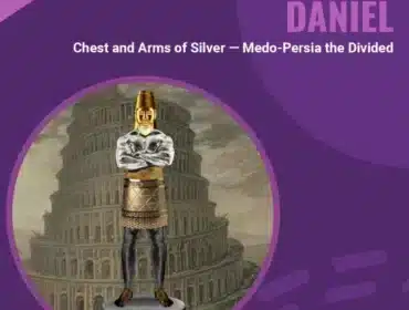 Cover artwork for series on statue of Daniel. Chest and Arms of Silver