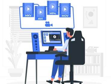 Graphic for the Bible study page showing a guy working on videos