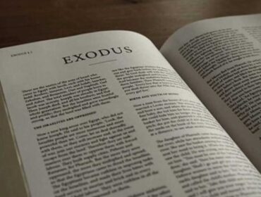 Image of the Bible opened to the book of Exodus