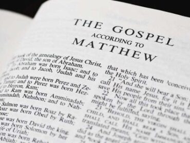 Image showing a Bible open to the book Matthew