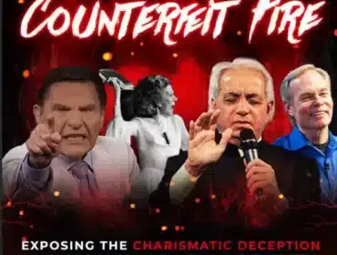 Cover artwork for article titled: Counterfeit Fire – Exposing the Charismatic Deception