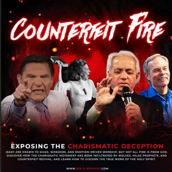 Cover artwork for article titled: Counterfeit Fire – Exposing the Charismatic Deception
