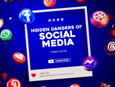 Cover artwork for article on Hidden Dangers of Social Media