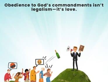 People throwing items at preacher talking about Gods eternal law, the 10 Commandments