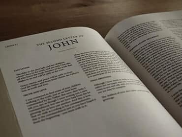 Bible opened to the book of 2 John