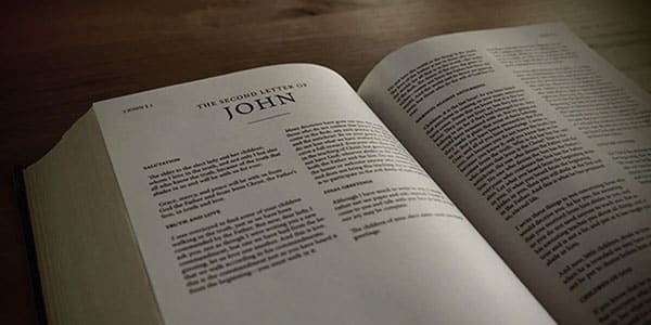 Bible opened to the book of 2 John