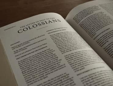 Image of the Bible opened to the book Colossians