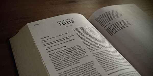 Bible opened to the book of Jude