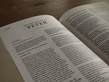 Bible opened to the book Peter