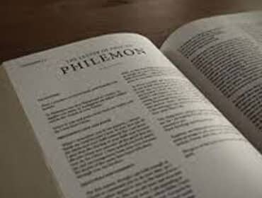 Bible opened to the book of Philemon