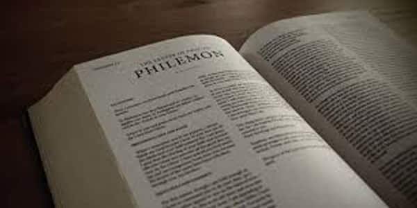 Bible opened to the book of Philemon