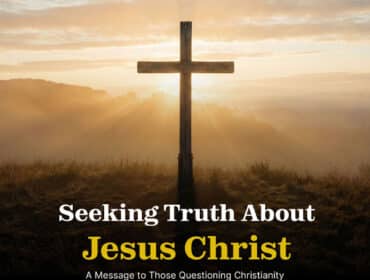 Image of the cross and the words Seeking Truth About Jesus