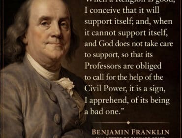 Quote by Benjamin Franklin on religion