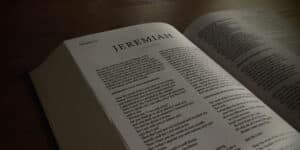 Bible opened to the book of Jeremiah