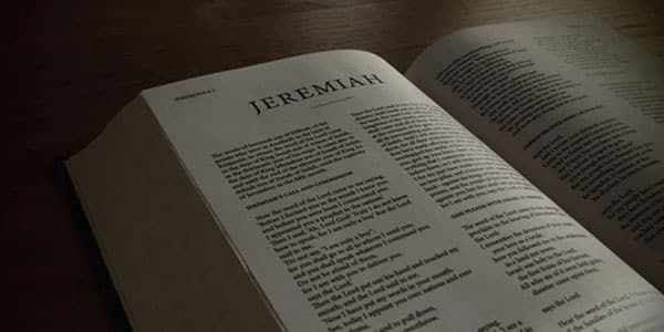 Bible opened to the book of Jeremiah