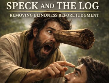 Cover artwork for article on the Parable of the Speck and the Log