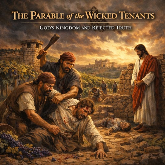 Cover artwork for article on the Parable of the Wicked Tenants