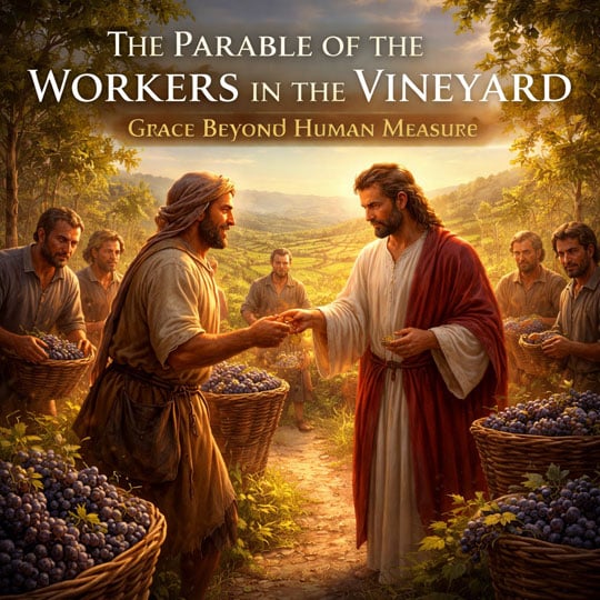 Cover artwork for article on The Parable of the Workers in the Vineyard