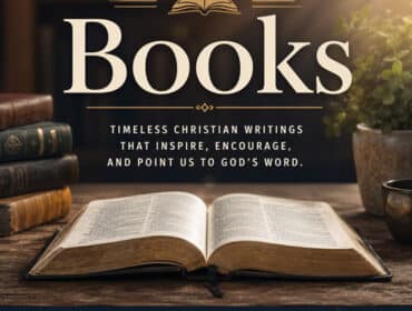 Books category image featuring an open Bible and classic Christian books with the title "Books" and the message "Classic Christian Books That Point to God's Word" for the Bible-Remnant Christian library.
