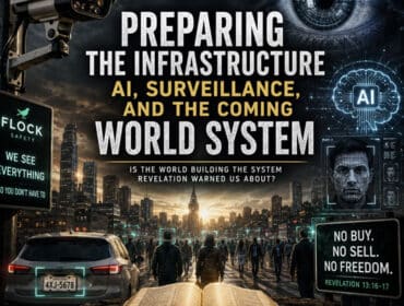 Artificial intelligence, Flock surveillance cameras, facial recognition, hyperscale data centers, digital tracking, and Bible prophecy about the coming world system of Revelation 13