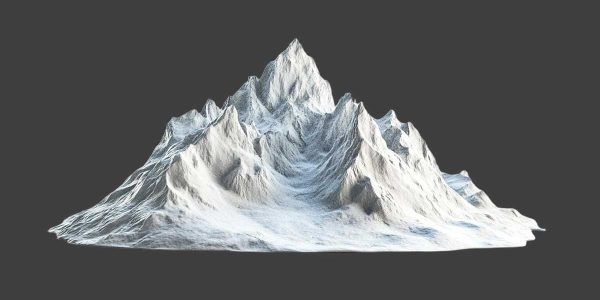 word-mountain-bible Mountain covered in snow on gray background